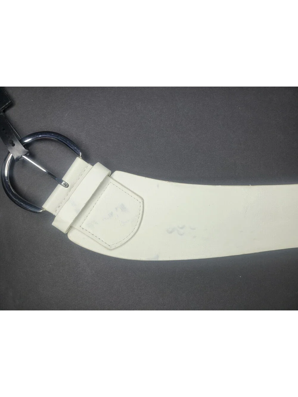 INC INTERNATIONAL CONCEPTS Womens Wide Stretch belt white M/L